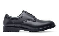 Mens black slip resistant dress shoes