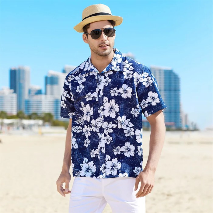 Hawaiian style men's dress shirts