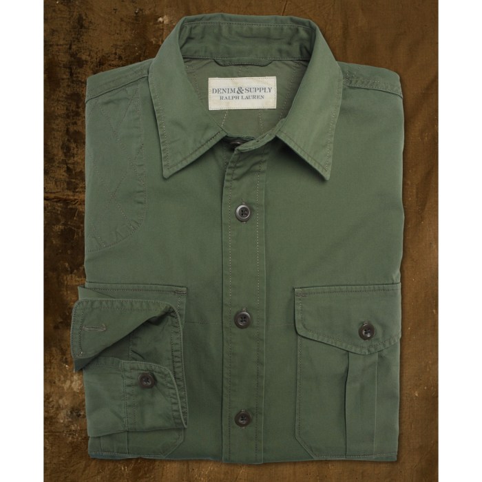 Army green dress shirt mens