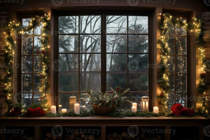 How to decorate window sill for christmas