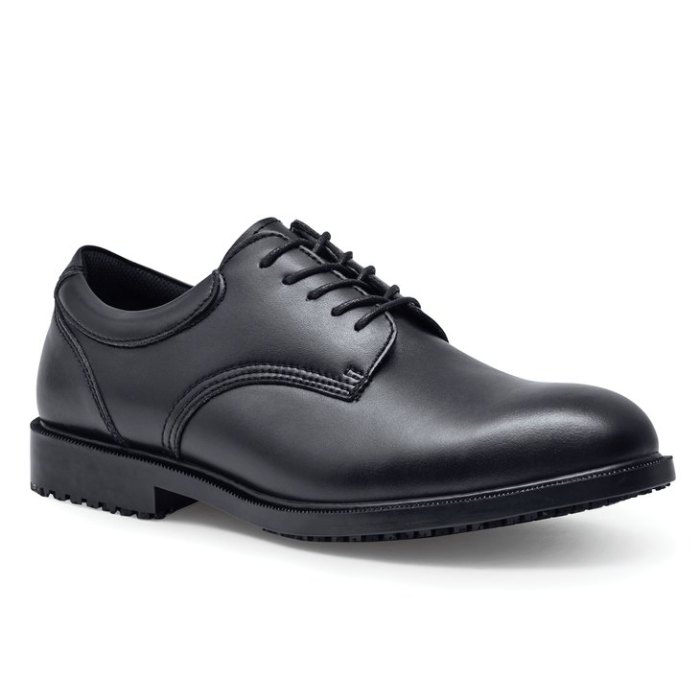 Mens black slip resistant dress shoes