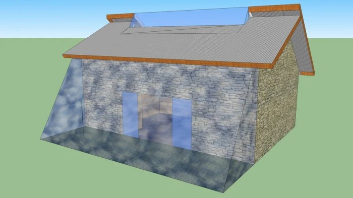 Desain warna hijau rumah sketchup