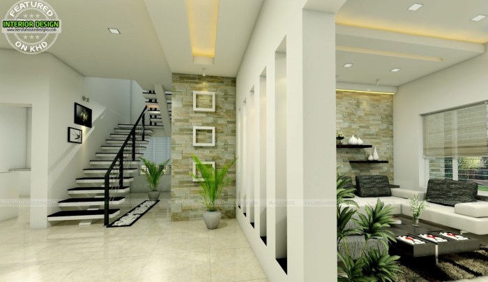 Desain tangga interior rumah 2 lantai